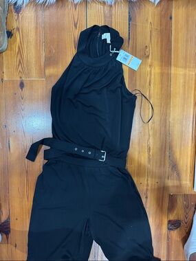 Michael Kors Black Halter-Neck Jumpsuit with Belt